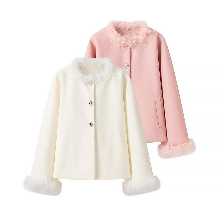 European & American Women s Fashion: 2025 Spring Woolen Coat with Fur Collar, Long Sleeve, Elegant Style Small
European & American Women s Fashion: 2025 Spring Woolen Coat with Fur Collar, Long Sleeve, Elegant Style Small