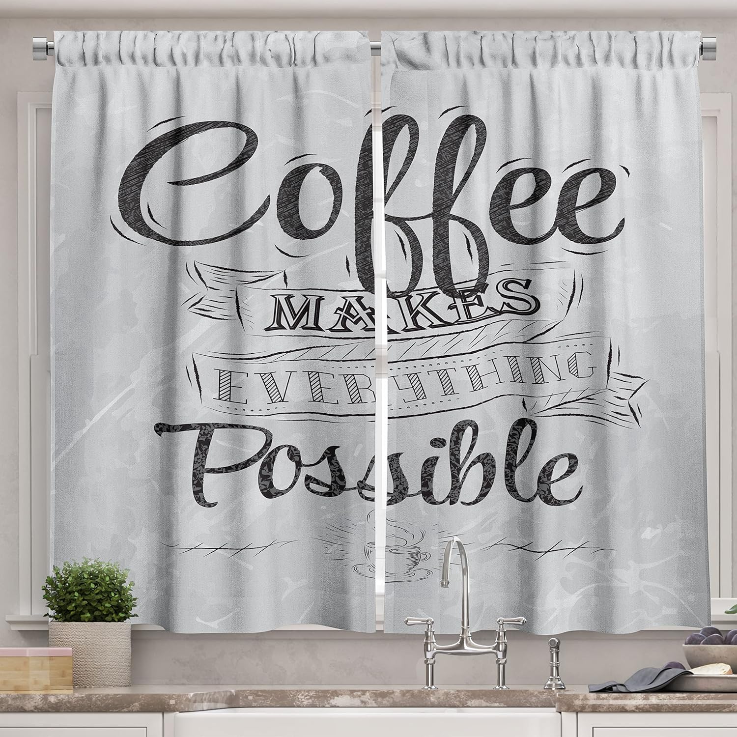Lunarable Coffee Kitchen Curtains Coffee Makes Everything Possible Words Art Lifestyle Inspiration Idea Design Window Drapes 2 100*130 HOOK 1pcs
Lunarable Coffee Kitchen Curtains Coffee Makes Everything Possible Words Art Lifestyle Inspiration Idea Design Window Drapes 2 100*130 HOOK 1pcs
