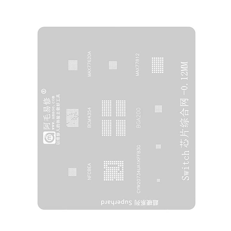 Replacement Stainless Steel Recompression Stencil Chip Mesh for Nintendo Switch accessories repair console parts
Replacement Stainless Steel Recompression Stencil Chip Mesh for Nintendo Switch accessories repair console parts