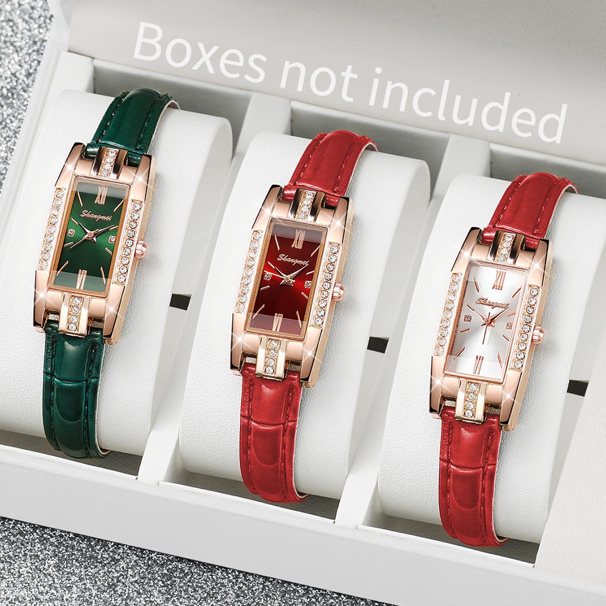 3 шт./набор Женские часы Модные прямоугольные кварцевые часы Кожаный ремешок Наручные часы Набор
3 шт./набор Женские часы Модные прямоугольные кварцевые часы Кожаный ремешок Наручные часы Набор