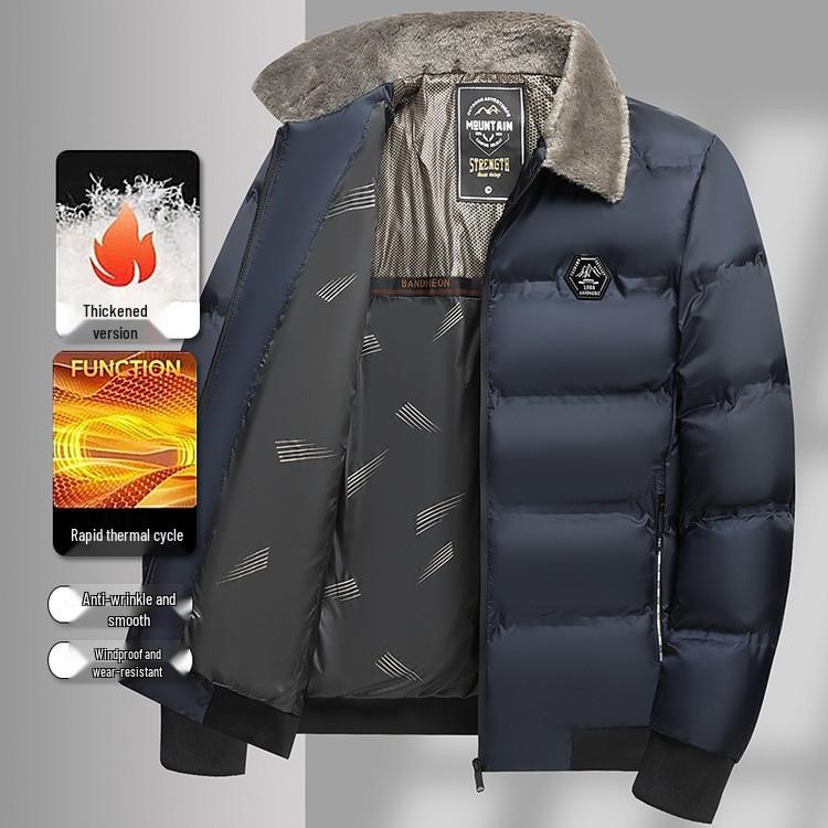 Men s 2025 Winter Mid-Length Fur Collar Hooded Cotton Jacket XL темно-синього кольору
Men s 2025 Winter Mid-Length Fur Collar Hooded Cotton Jacket XL темно-синього кольору