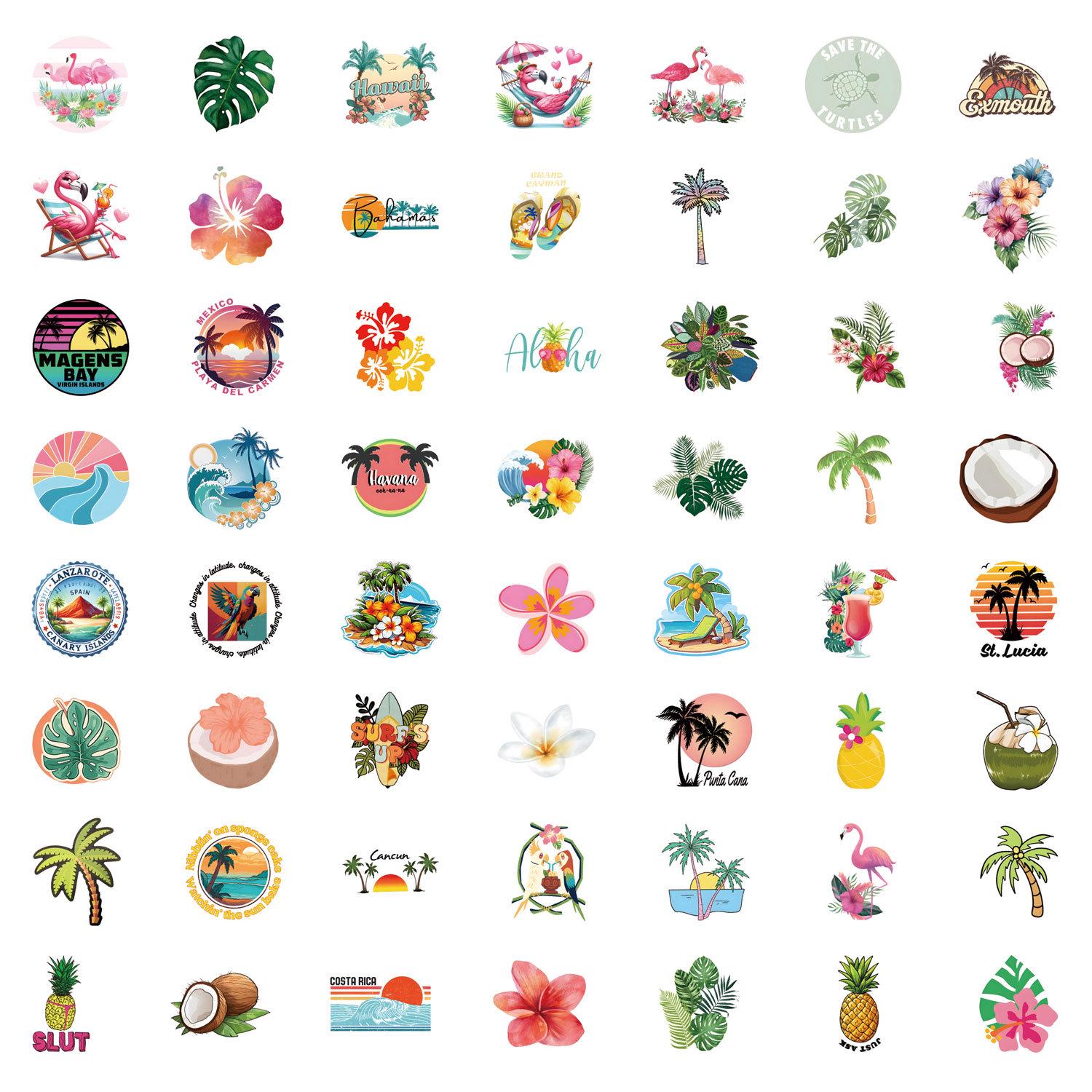 55 Tropical Cartoon Graffiti Stickers for DIY Decoration - Phone & Water Cup Decals
55 Tropical Cartoon Graffiti Stickers for DIY Decoration - Phone & Water Cup Decals