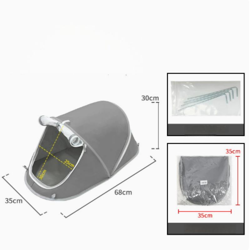 Portable Pop-Up Pet Tent with 4 Stakes - Foldable Sun-Proof Dog & Cat Shelter for Outdoor Camping 1piece+4ground nails сірий
Portable Pop-Up Pet Tent with 4 Stakes - Foldable Sun-Proof Dog & Cat Shelter for Outdoor Camping 1piece+4ground nails сірий