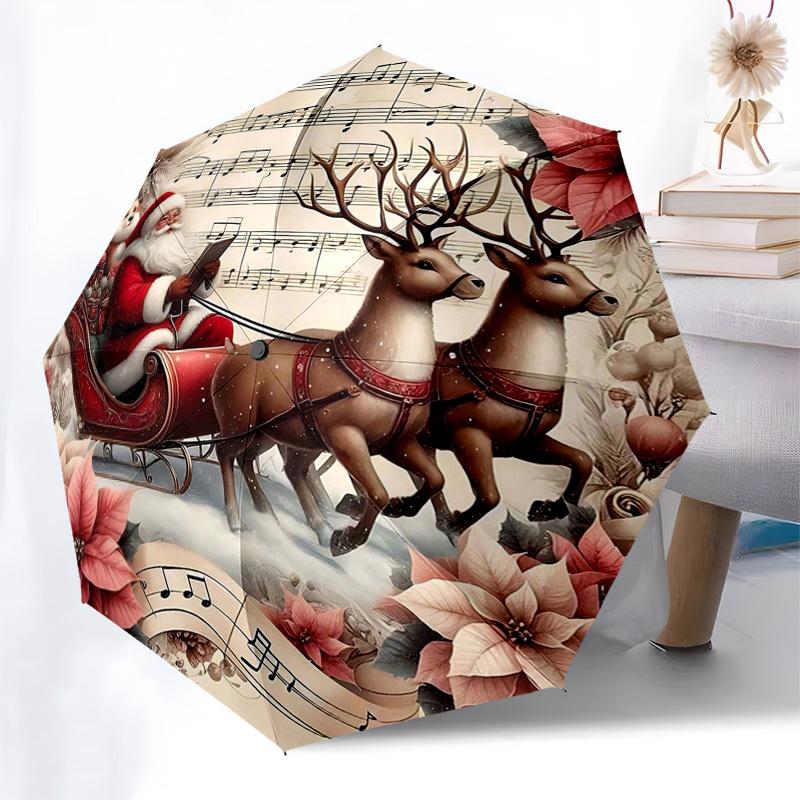 1pc Christmas Poinsettia Floral Automatic Opening/Closing Umbrella, Portable Tri-Fold Design with 8-Bone Iron Frame, Perfect for Outdoor Use, Festive
1pc Christmas Poinsettia Floral Automatic Opening/Closing Umbrella, Portable Tri-Fold Design with 8-Bone Iron Frame, Perfect for Outdoor Use, Festive