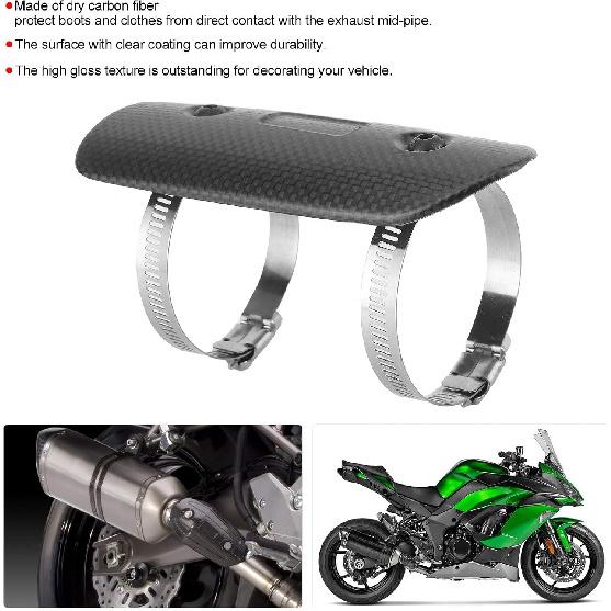 Exhaust Heat Shield, Universal Dry Carbon Fiber Exhaust MidPipe Heat Shield Guard Protector Kit Replacement Accessories for Motorcycle
Exhaust Heat Shield, Universal Dry Carbon Fiber Exhaust MidPipe Heat Shield Guard Protector Kit Replacement Accessories for Motorcycle