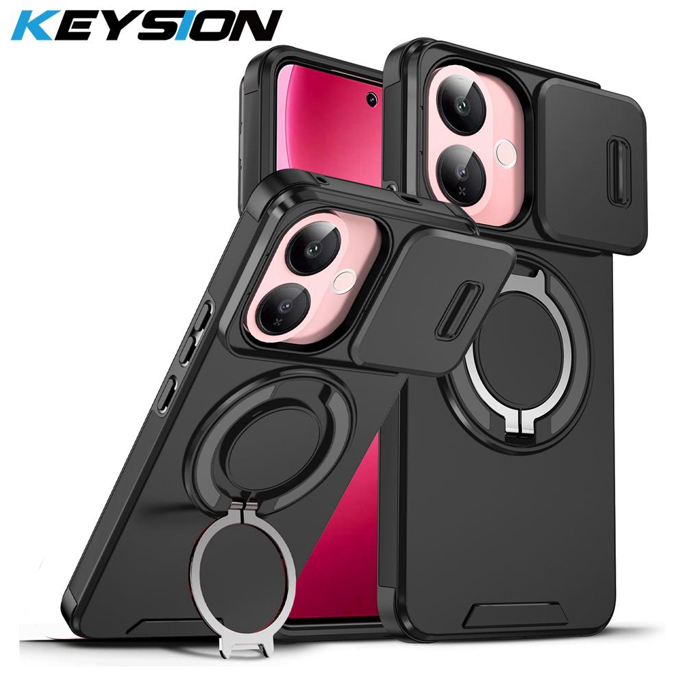 KEYSION 360° Чехол-подставка для телефона для VIVO V60 Lite 5G Защита камеры-слайдера Магнитная противоударная задняя крышка для IQOO Z10R 5G for VIVO V60 Lite чёрный
KEYSION 360° Чехол-подставка для телефона для VIVO V60 Lite 5G Защита камеры-слайдера Магнитная противоударная задняя крышка для IQOO Z10R 5G for VIVO V60 Lite чёрный