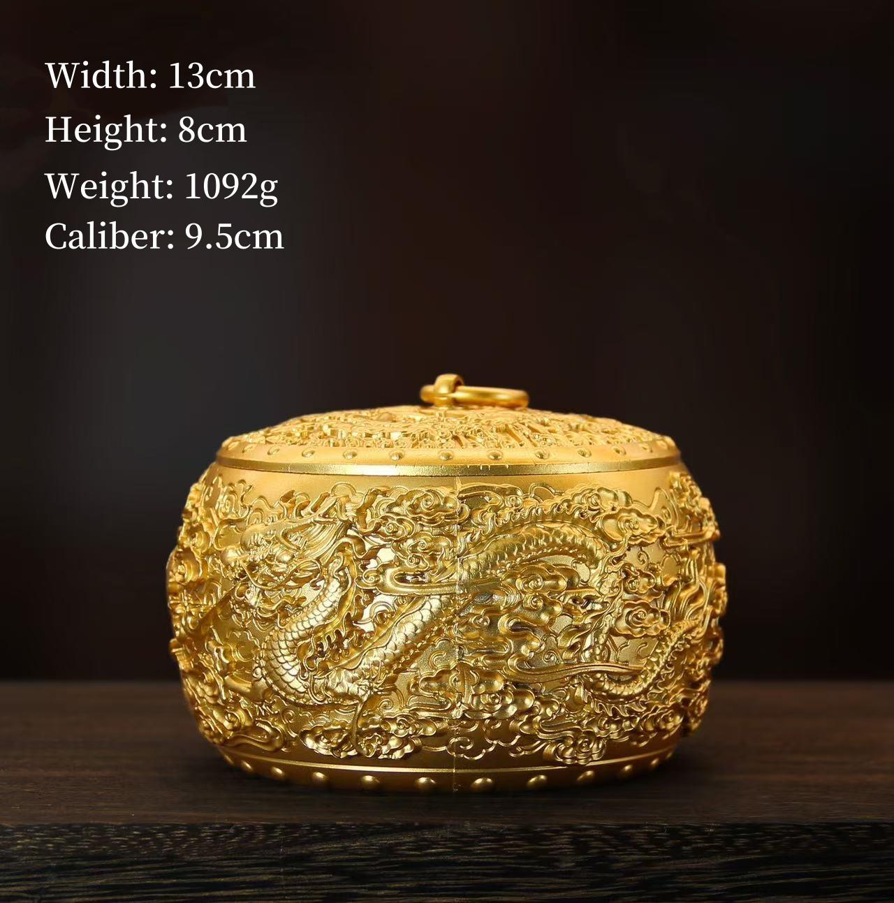 Brass Bowl,Engraved Exquisite Golden Oriental Dragon Treasure Basin,Coffee and Tea Copper Jar With lid,Home Desktop Decoration 13cm
Brass Bowl,Engraved Exquisite Golden Oriental Dragon Treasure Basin,Coffee and Tea Copper Jar With lid,Home Desktop Decoration 13cm