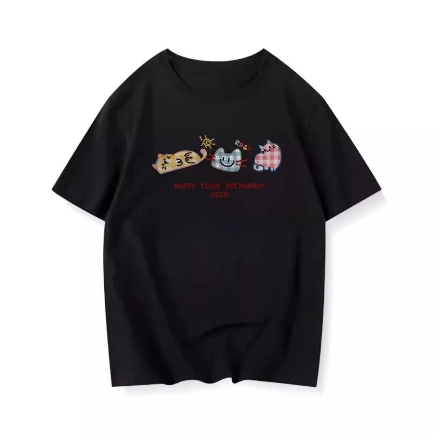 American popular large size loose slim tops casual fashion versatile short-sleeved T-shirts women s summer new S чёрный
American popular large size loose slim tops casual fashion versatile short-sleeved T-shirts women s summer new S чёрный