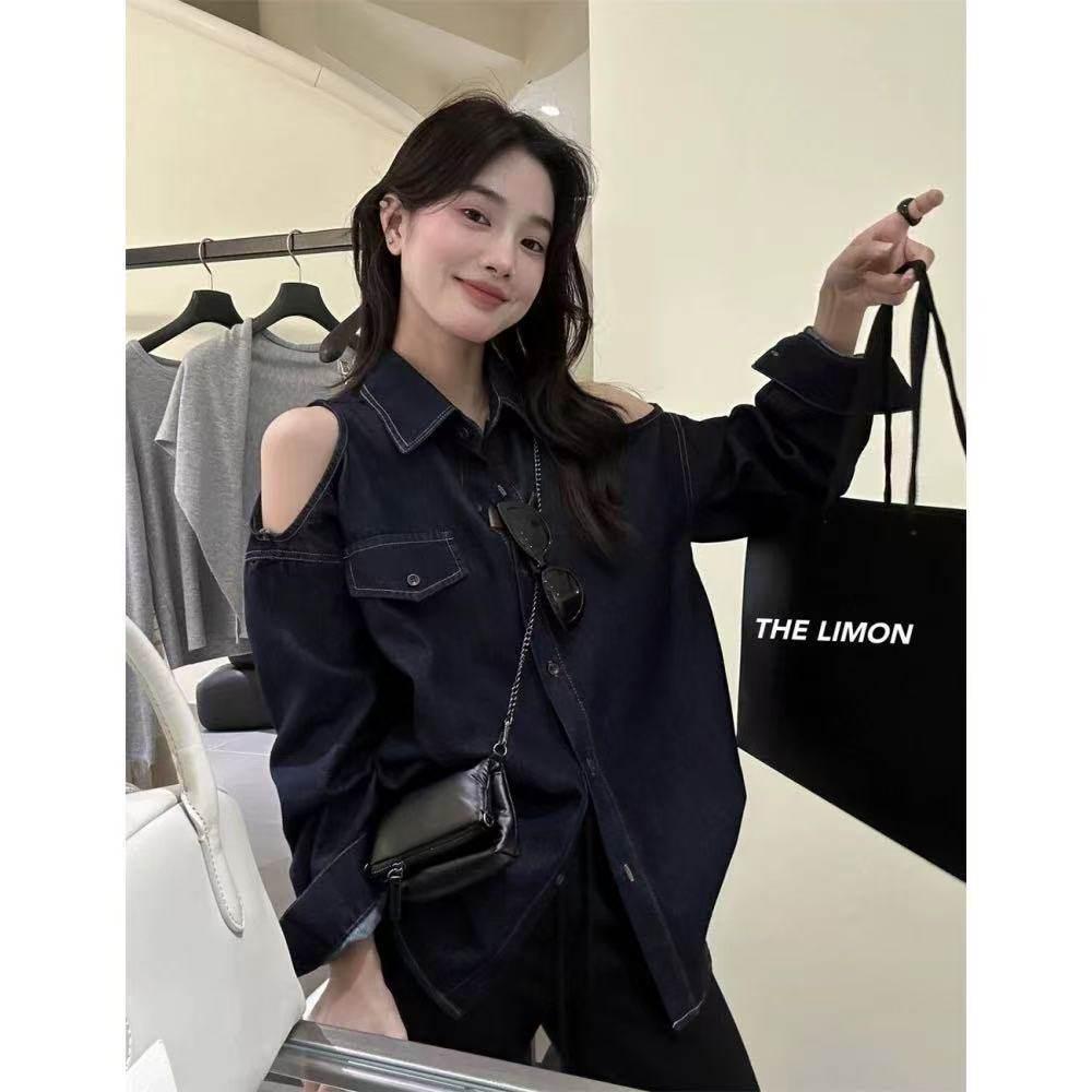 Women s Strategic Cold Shoulder Denim Shirt, Early Spring 2026, Long Sleeve, Loose-Fit, Versatile, Niche Design Top. L джинсовий синього кольору
Women s Strategic Cold Shoulder Denim Shirt, Early Spring 2026, Long Sleeve, Loose-Fit, Versatile, Niche Design Top. L джинсовий синього кольору
