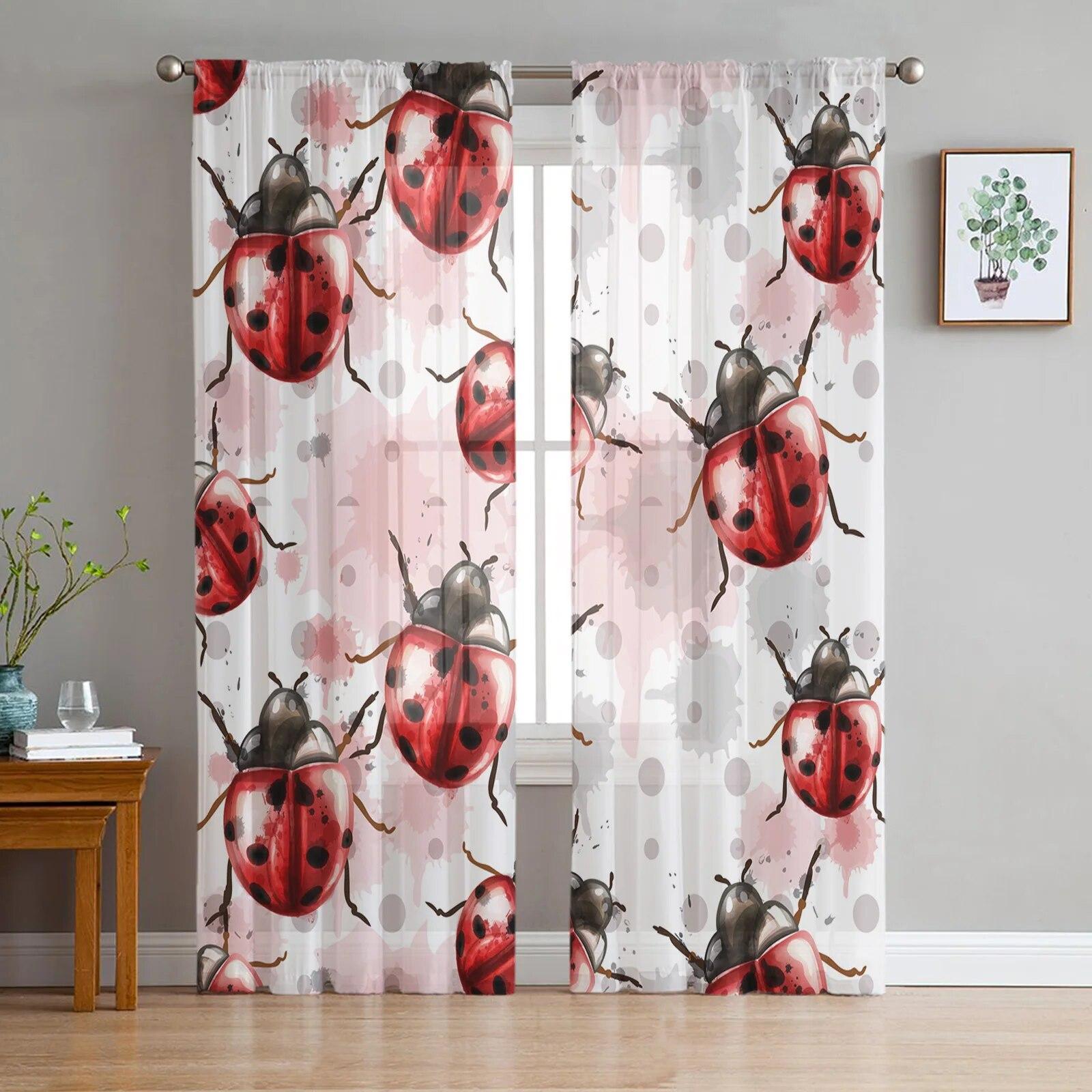 Роскошные тюлевые шторы с изображением божьей коровки, современная гостиная, кухня, шифоновая занавеска для спальни, прозрачная занавеска с балдахином 135W x 114H(cm)
Роскошные тюлевые шторы с изображением божьей коровки, современная гостиная, кухня, шифоновая занавеска для спальни, прозрачная занавеска с балдахином 135W x 114H(cm)
