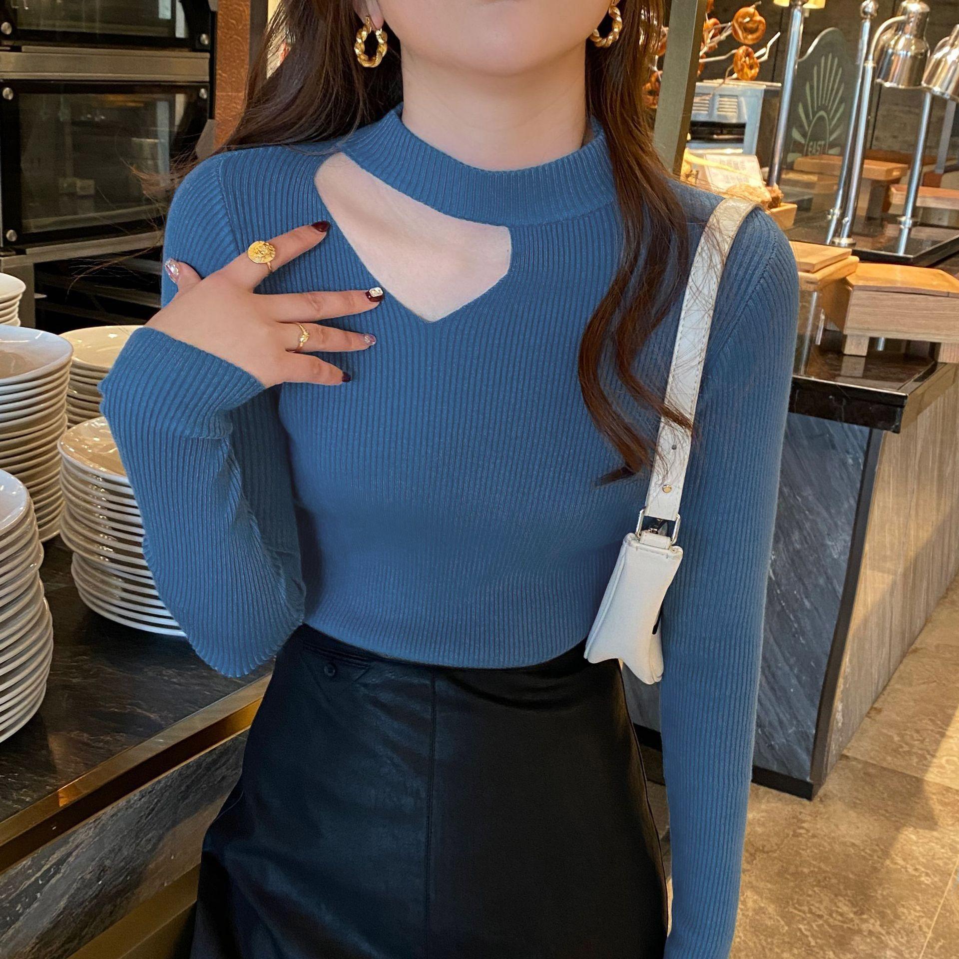 Весенне-осенний женский свитер с бретелькой на шее, однотонный однотонный вязаный топ с длинным рукавом, тонкий низ OneSize синий
Весенне-осенний женский свитер с бретелькой на шее, однотонный однотонный вязаный топ с длинным рукавом, тонкий низ OneSize синий