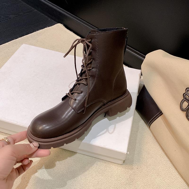 New autumn thick-soled velvet Martin boots retro style short boots versatile lace-up pants tube boots women s single boots 40
New autumn thick-soled velvet Martin boots retro style short boots versatile lace-up pants tube boots women s single boots 40