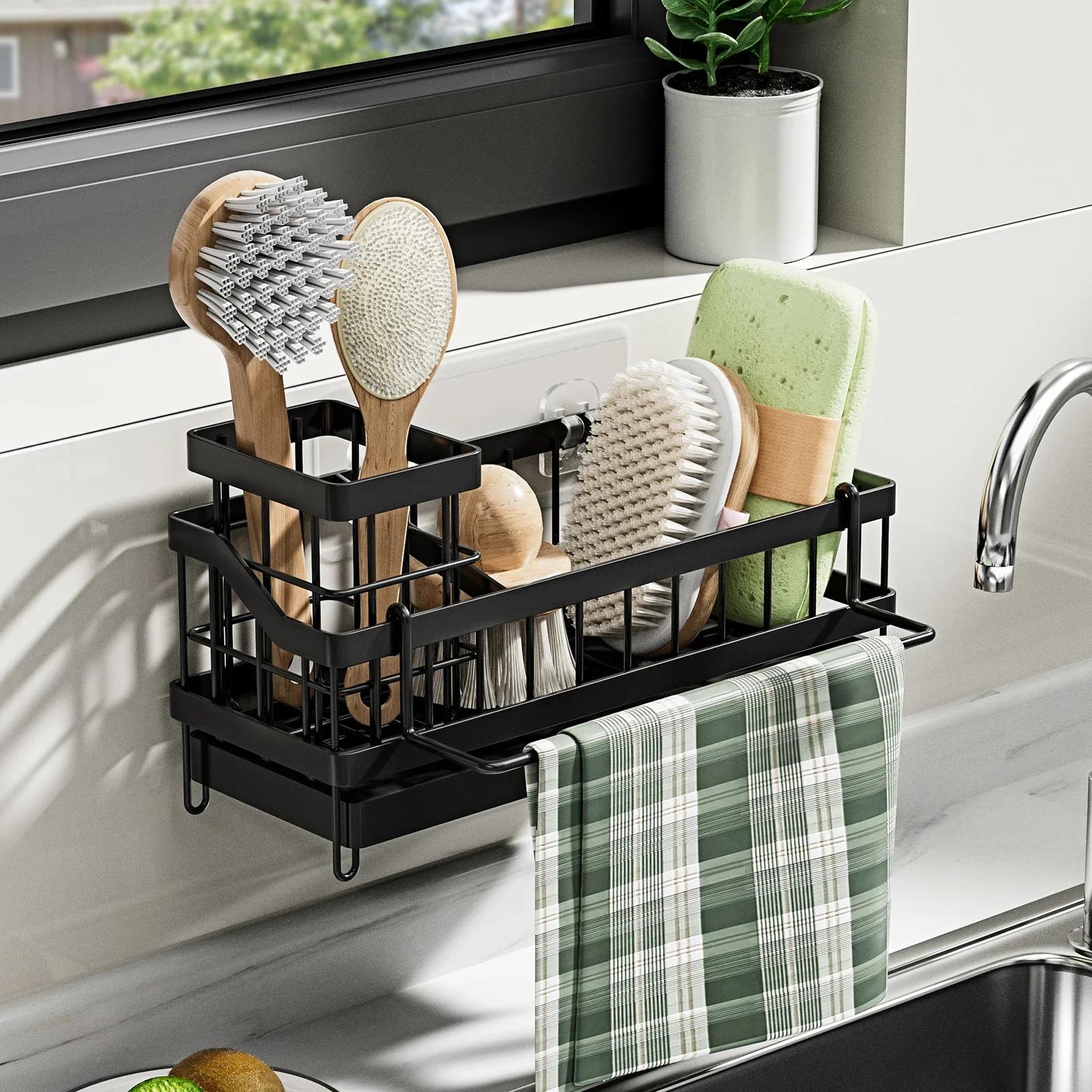 1pc Kitchen Sink Sponge Drain Rack Sponge Towel Brush Cleaner Storage Wall mouted style Countertop style Black
1pc Kitchen Sink Sponge Drain Rack Sponge Towel Brush Cleaner Storage Wall mouted style Countertop style Black