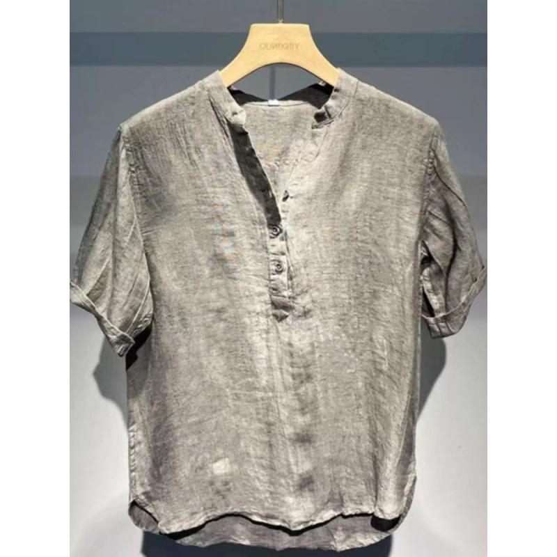 Men Linen Mandarin Collar Half Button Short Sleeve Shirt Casual Loose Breathable Summer Top 3XL чорний
Men Linen Mandarin Collar Half Button Short Sleeve Shirt Casual Loose Breathable Summer Top 3XL чорний