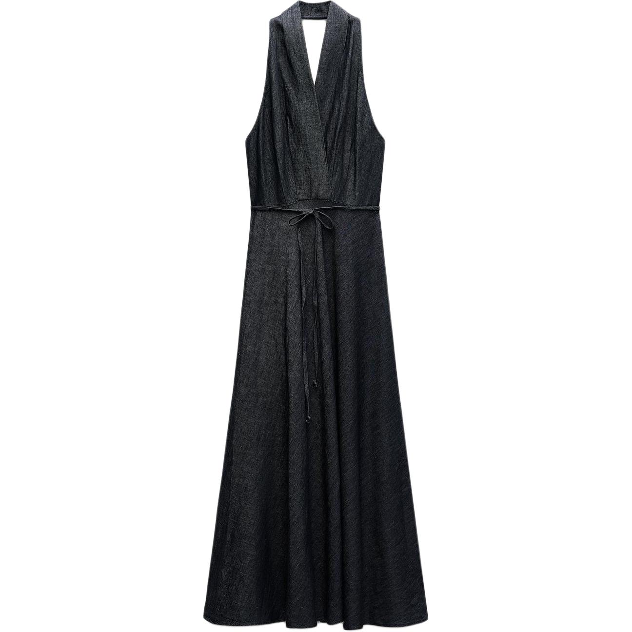 Zara Zw Series Halter Neck Backless Long Denim Slip Dress Women dresses Blue 05216241-35 M
Zara Zw Series Halter Neck Backless Long Denim Slip Dress Women dresses Blue 05216241-35 M