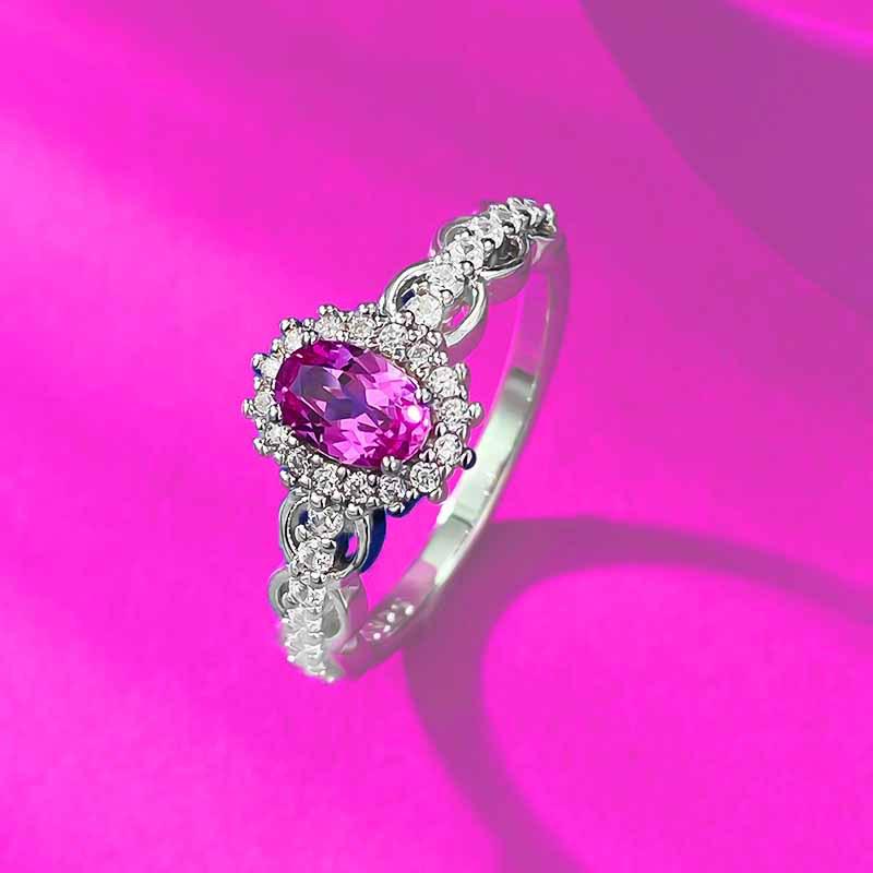 S925 Silver Pink Moissanite Ring - Simple, Versatile Daily Wear for Women Size 8
S925 Silver Pink Moissanite Ring - Simple, Versatile Daily Wear for Women Size 8