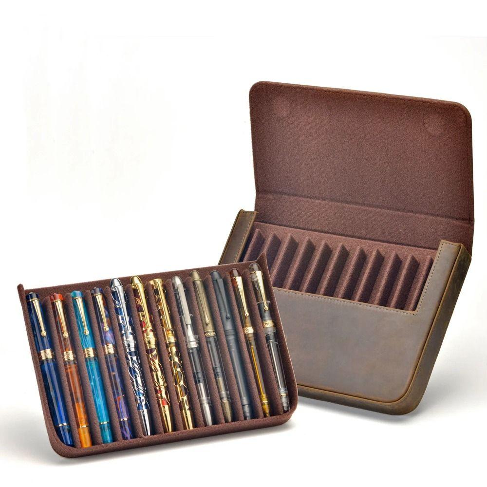 Vintage Pen Storage Pouch Luxury Fountain Pen Leather Case 12 Slots Pen Case Box Stationery зелений
Vintage Pen Storage Pouch Luxury Fountain Pen Leather Case 12 Slots Pen Case Box Stationery зелений