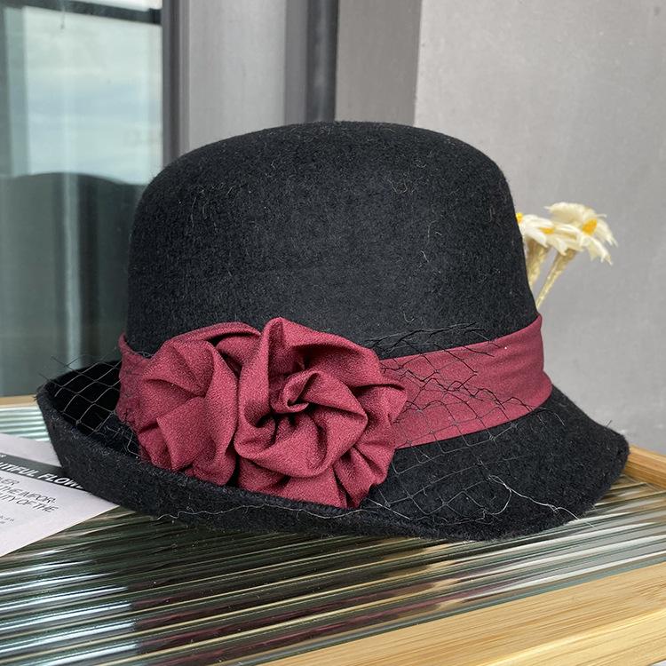 Autumn And Winter Satin Flower Woolen Hat Women S Dome Curled Top Hat Women S British Retro Bucket Hat M(56-58cm) чорний
Autumn And Winter Satin Flower Woolen Hat Women S Dome Curled Top Hat Women S British Retro Bucket Hat M(56-58cm) чорний
