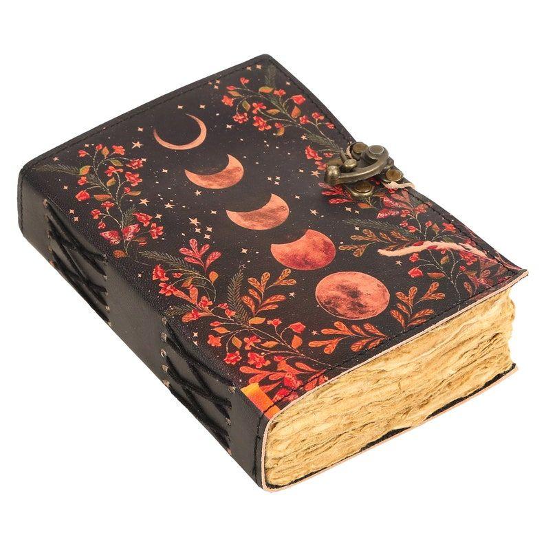 Six Moon Leather Journal • Personalized Handmade Notebook • Lunar Phase Grimoire 7 x 5 inch
Six Moon Leather Journal • Personalized Handmade Notebook • Lunar Phase Grimoire 7 x 5 inch