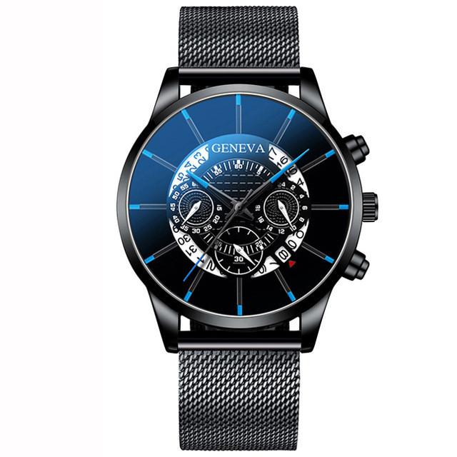 Fashion Casual Mens Quartz Watch With Calendar And Stainless Steel Band For Daily Wear Black Blue
Fashion Casual Mens Quartz Watch With Calendar And Stainless Steel Band For Daily Wear Black Blue