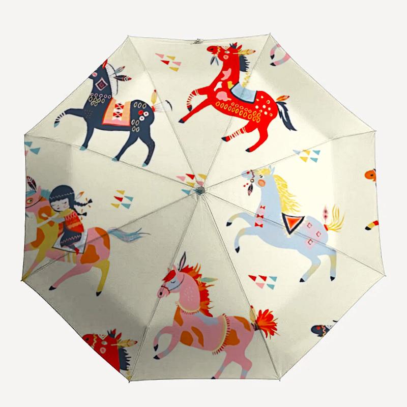 1pc Horse Pattern Automatic Folding Umbrella - Compact 8-Rib Design, Durable Plastic & Iron, Lightweight for Outdoor Daily Use093
1pc Horse Pattern Automatic Folding Umbrella - Compact 8-Rib Design, Durable Plastic & Iron, Lightweight for Outdoor Daily Use093