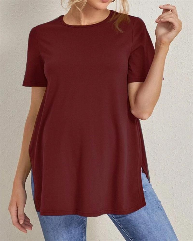 Новые повседневные однотонные топы для беременных, одежда для беременных с разрезом и сотней топов с круглым вырезом, топы с короткими рукавами XXL красный
Новые повседневные однотонные топы для беременных, одежда для беременных с разрезом и сотней топов с круглым вырезом, топы с короткими рукавами XXL красный