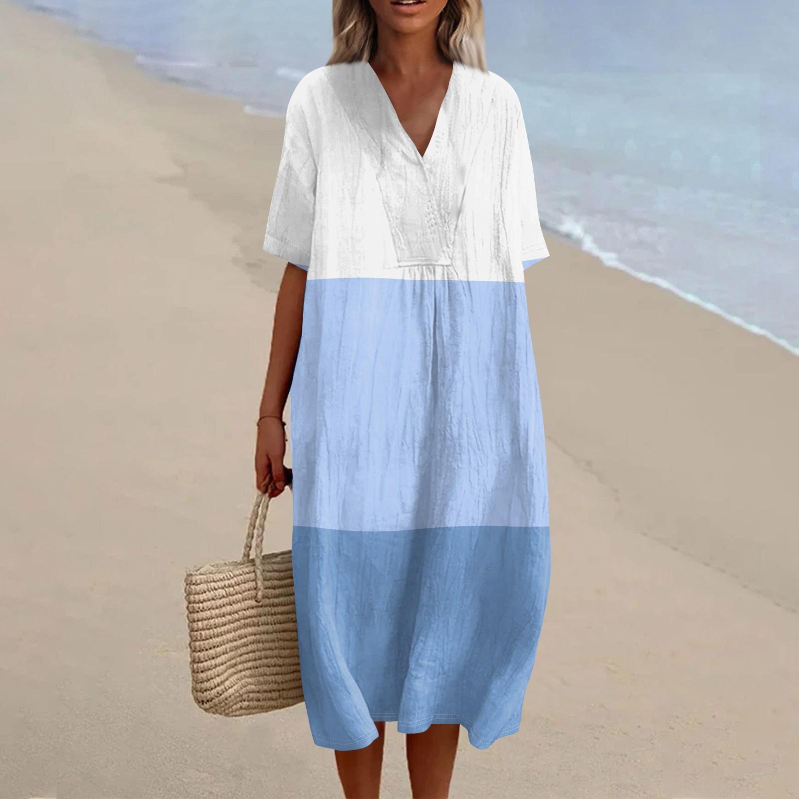 Женское свободное повседневное модное платье с V-образным вырезом и принтом, пляжная юбка XXL
Женское свободное повседневное модное платье с V-образным вырезом и принтом, пляжная юбка XXL