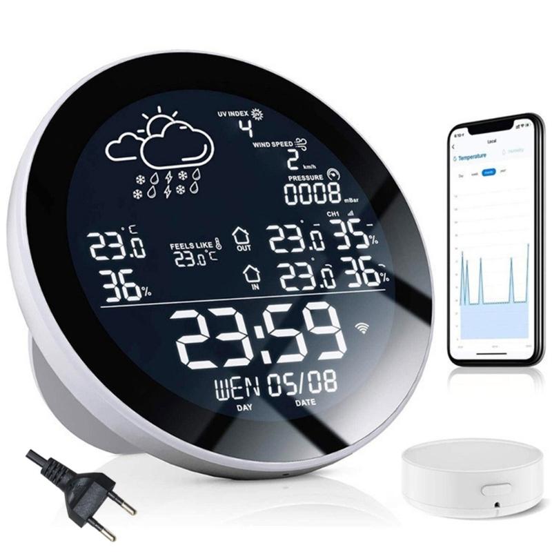 Digital Weather Stations Hygrometer Thermometers with Temperature Moisture Sensors for Indoor Outdoor Use Radio Clock
Digital Weather Stations Hygrometer Thermometers with Temperature Moisture Sensors for Indoor Outdoor Use Radio Clock