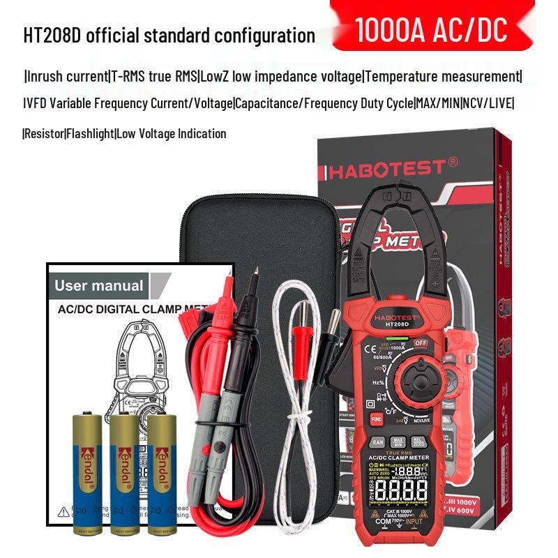 HT208D Clamp Meter: Burn-Proof 1000A AC/DC Multifunctional Digital Device
HT208D Clamp Meter: Burn-Proof 1000A AC/DC Multifunctional Digital Device