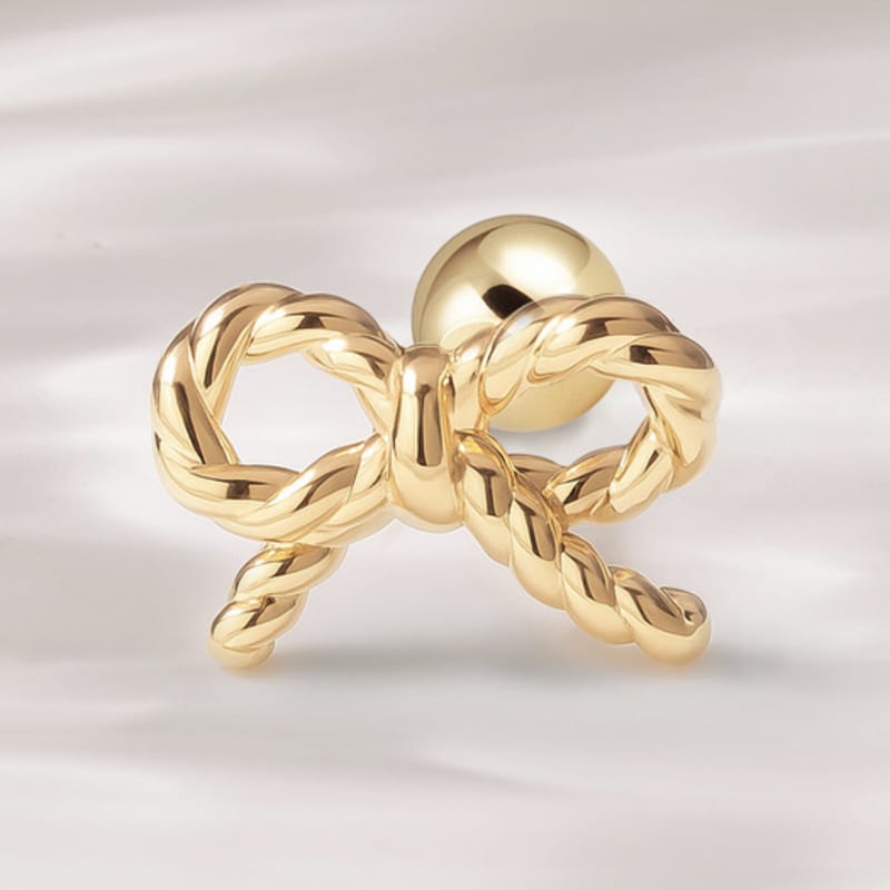 JEWNEL 14K Rope Twist Cute Mini Ribbon Piercing Earrings piercing (1 piece)
JEWNEL 14K Rope Twist Cute Mini Ribbon Piercing Earrings piercing (1 piece)