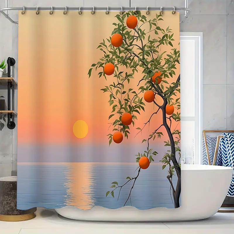 Sunset Sea Orange Tree Shower Curtain Tropical Scenery Art Bathroom Decor With Fruit Tree And Ocean View For Relaxing Space W60H190(CM)-1 Pcs
Sunset Sea Orange Tree Shower Curtain Tropical Scenery Art Bathroom Decor With Fruit Tree And Ocean View For Relaxing Space W60H190(CM)-1 Pcs