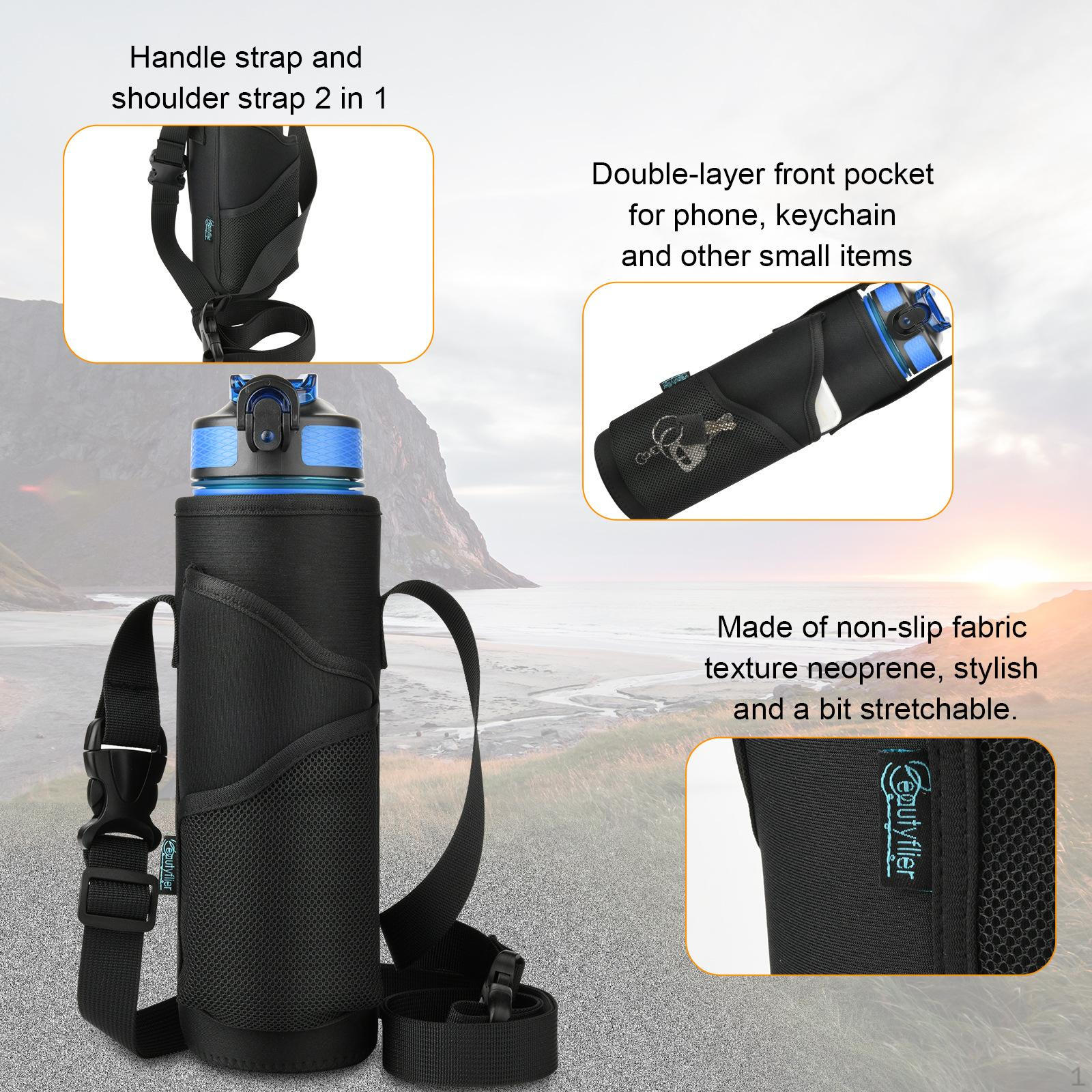 Сумка для бутылки с водой с регулируемым плечевым ремнем, изолированный подстаканник, чехол для чайника из нержавеющей стали
Сумка для бутылки с водой с регулируемым плечевым ремнем, изолированный подстаканник, чехол для чайника из нержавеющей стали