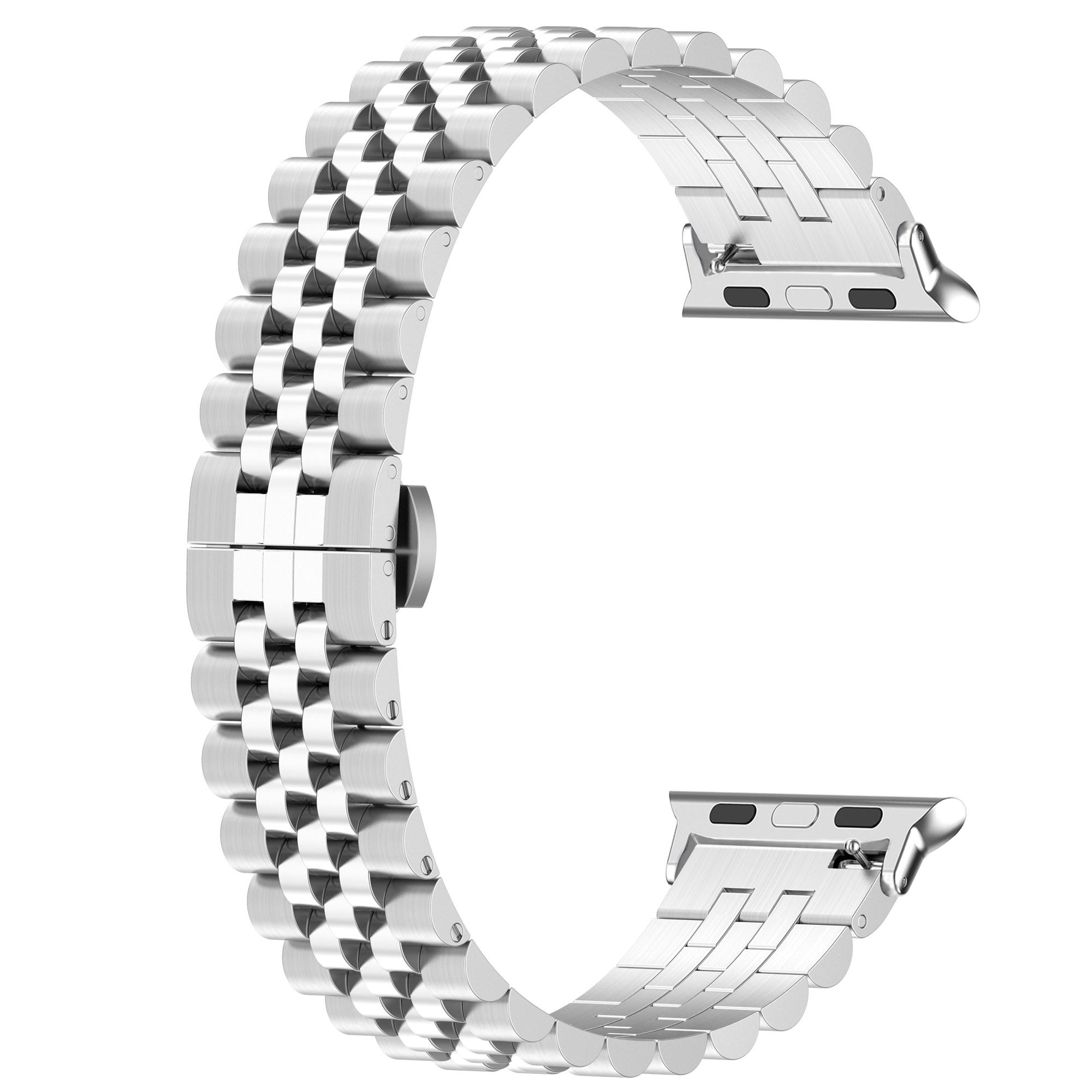 Watchband for Apple Watch Ultra/Ultra 2 49mm/Series 8/7/9 45mm/SE/SE (2022)/4/5/6 44mm/3/2/1 42mm Stainless Steel Watch Strap with Tool Silver
Watchband for Apple Watch Ultra/Ultra 2 49mm/Series 8/7/9 45mm/SE/SE (2022)/4/5/6 44mm/3/2/1 42mm Stainless Steel Watch Strap with Tool Silver