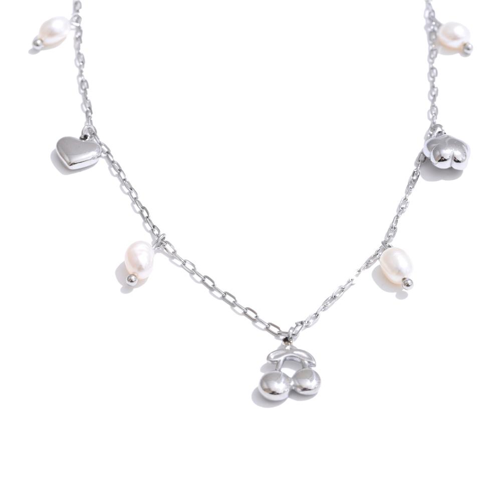 Yhpup Hot Style Natural Pearl Heart Cherry Drop Necklace High Quality Stainless Steel Exquisite Fashion Jewelry for Women
Yhpup Hot Style Natural Pearl Heart Cherry Drop Necklace High Quality Stainless Steel Exquisite Fashion Jewelry for Women