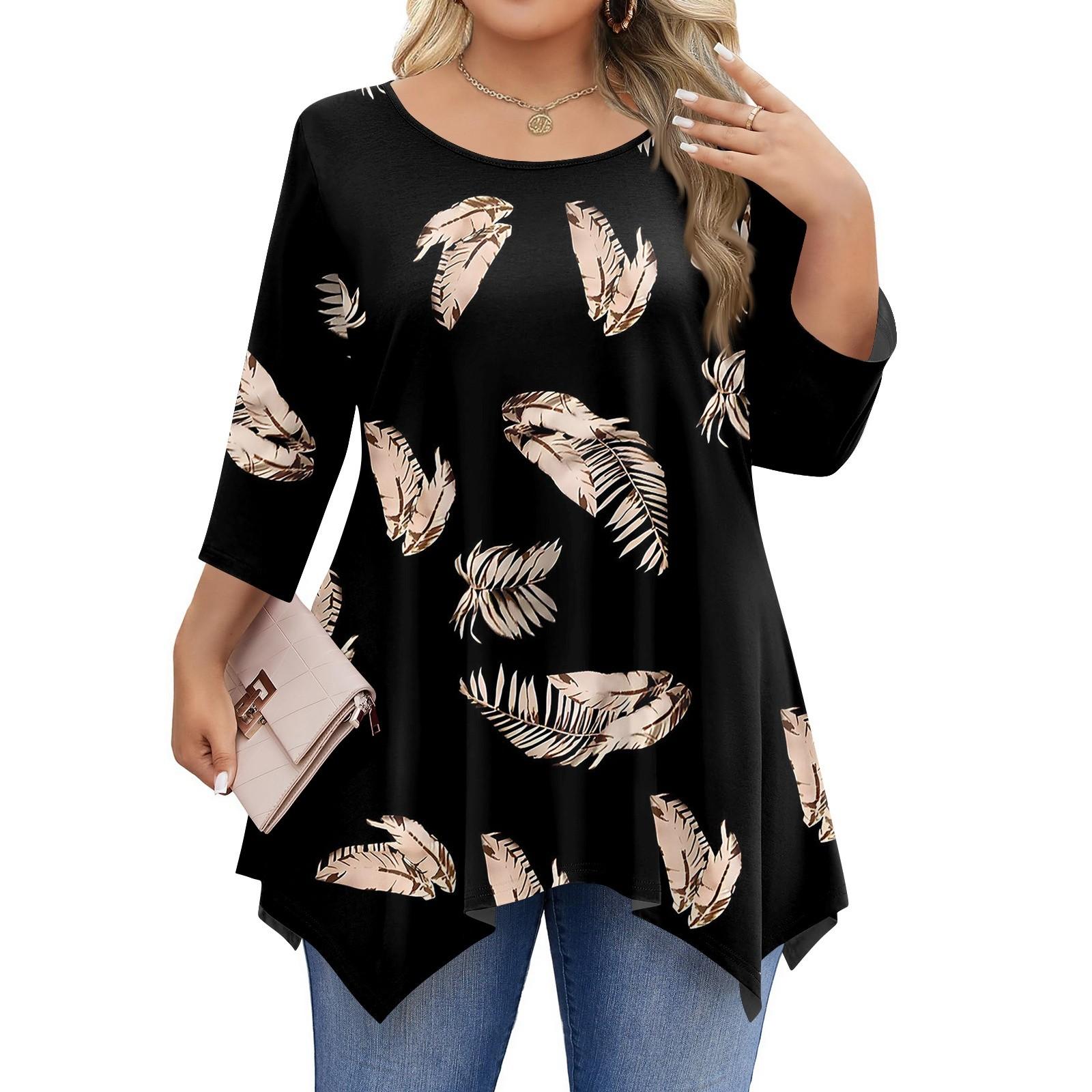 Женские рубашки с рукавом 3/4 больших размеров, туники с круглым вырезом, базовые футболки свободного кроя, размеры L-5XL XL
Женские рубашки с рукавом 3/4 больших размеров, туники с круглым вырезом, базовые футболки свободного кроя, размеры L-5XL XL