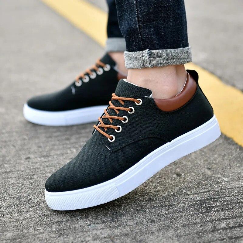 Men s Black Casual Canvas Shoes Men s Lightweight Breathable N-Slip Lace Up Vulcanized Flat Loafers Large Size Zapatos Hombre 48
Men s Black Casual Canvas Shoes Men s Lightweight Breathable N-Slip Lace Up Vulcanized Flat Loafers Large Size Zapatos Hombre 48