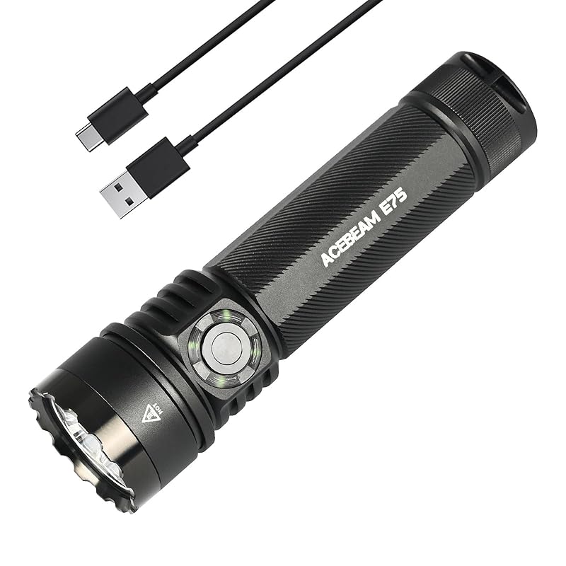 ACEBEAM E75 bright flashlight led flash light 4500 lumens high brightness powerful USB-C rechargeable IP68 waterproof small size handy light work
ACEBEAM E75 bright flashlight led flash light 4500 lumens high brightness powerful USB-C rechargeable IP68 waterproof small size handy light work