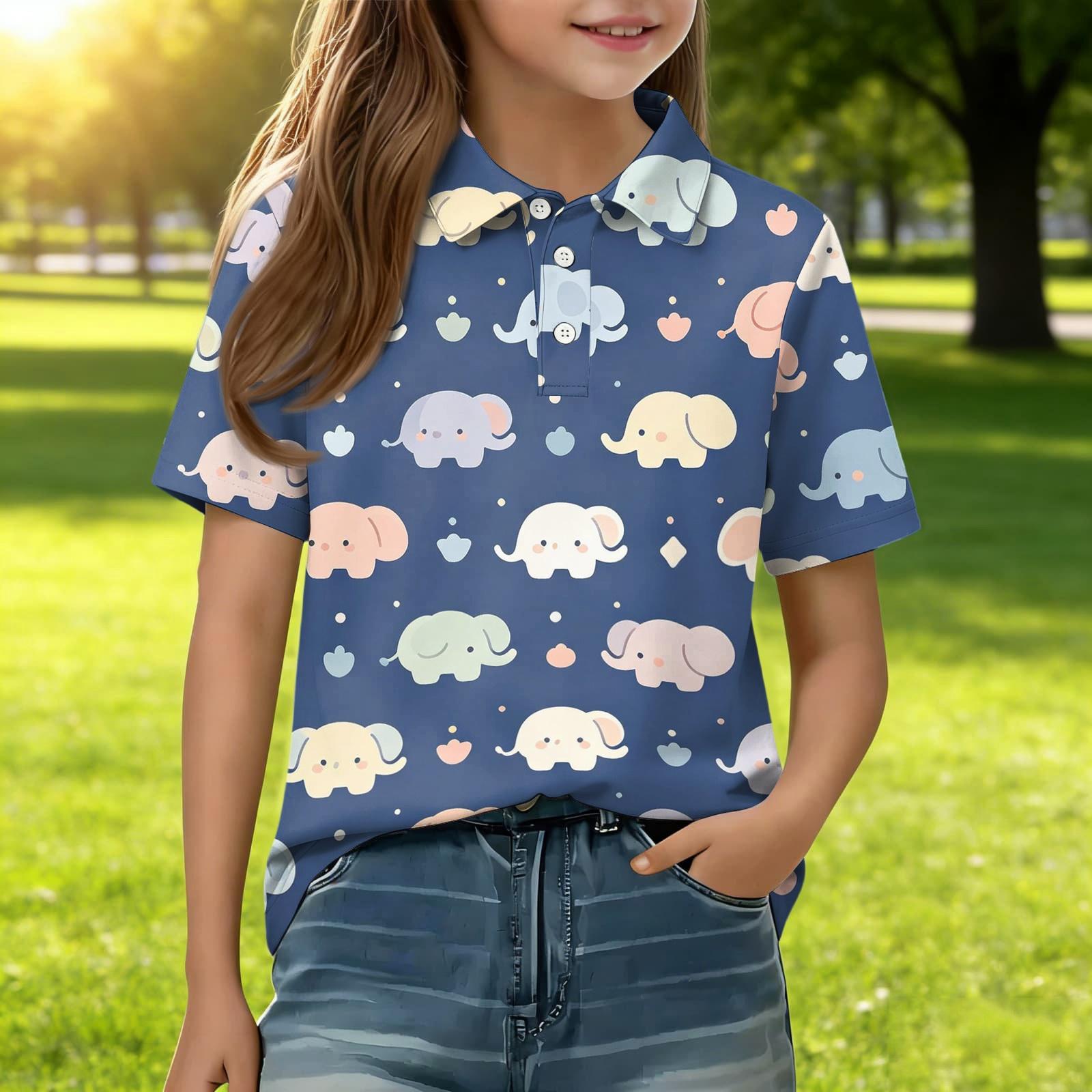 Kids Casual Short Sleeve Polo Shirt Animal Print Tee Shirt for Boys and Girls Soft Comfortable Fabric Lightweight Summer Top 130 синий
Kids Casual Short Sleeve Polo Shirt Animal Print Tee Shirt for Boys and Girls Soft Comfortable Fabric Lightweight Summer Top 130 синий