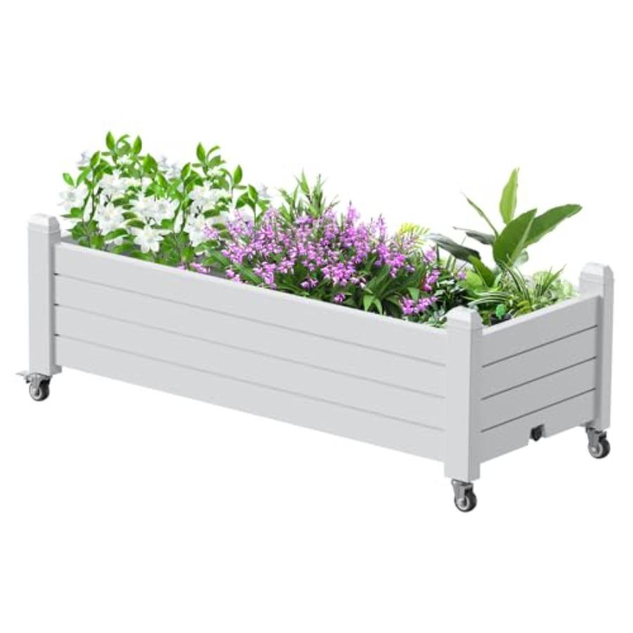Raised Garden Bed with Wheels Outdoor Resin Weatherproof Planter Box with Drain Hole and Water Level Detector for Planting Plan United States
Raised Garden Bed with Wheels Outdoor Resin Weatherproof Planter Box with Drain Hole and Water Level Detector for Planting Plan United States