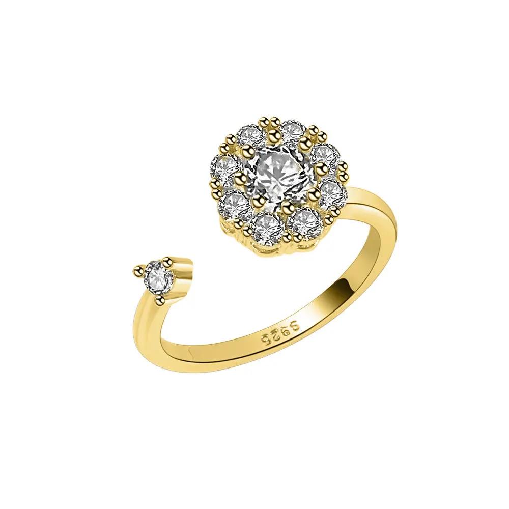 925 Sterling Silver Rotatable Round Zircon Flower Rings for Women Man Fashion Wedding Engagement Party Gift Charm Jewelry One Size золотий
925 Sterling Silver Rotatable Round Zircon Flower Rings for Women Man Fashion Wedding Engagement Party Gift Charm Jewelry One Size золотий