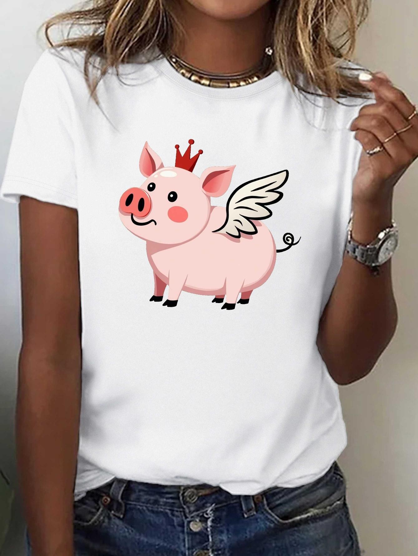Womens Flying Pig with Crown Graphic TShirt Harajuku Short Sleeve Casual Clothing Street Tops Tees Aesthetic Clothes S
Womens Flying Pig with Crown Graphic TShirt Harajuku Short Sleeve Casual Clothing Street Tops Tees Aesthetic Clothes S