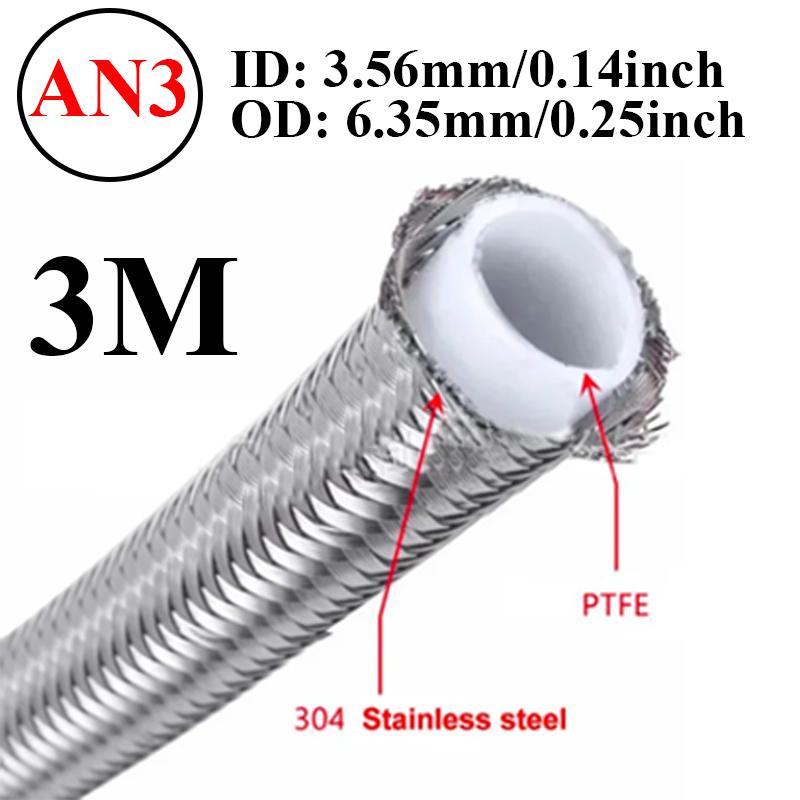 3 Meters AN3 AN4 AN6 AN8 AN10 AN12 Universal Racing Hose 304 Stainless Steel Braided PTFE Brake Hose Fuel Oil Line Cooler Pipe 3M AN3
3 Meters AN3 AN4 AN6 AN8 AN10 AN12 Universal Racing Hose 304 Stainless Steel Braided PTFE Brake Hose Fuel Oil Line Cooler Pipe 3M AN3