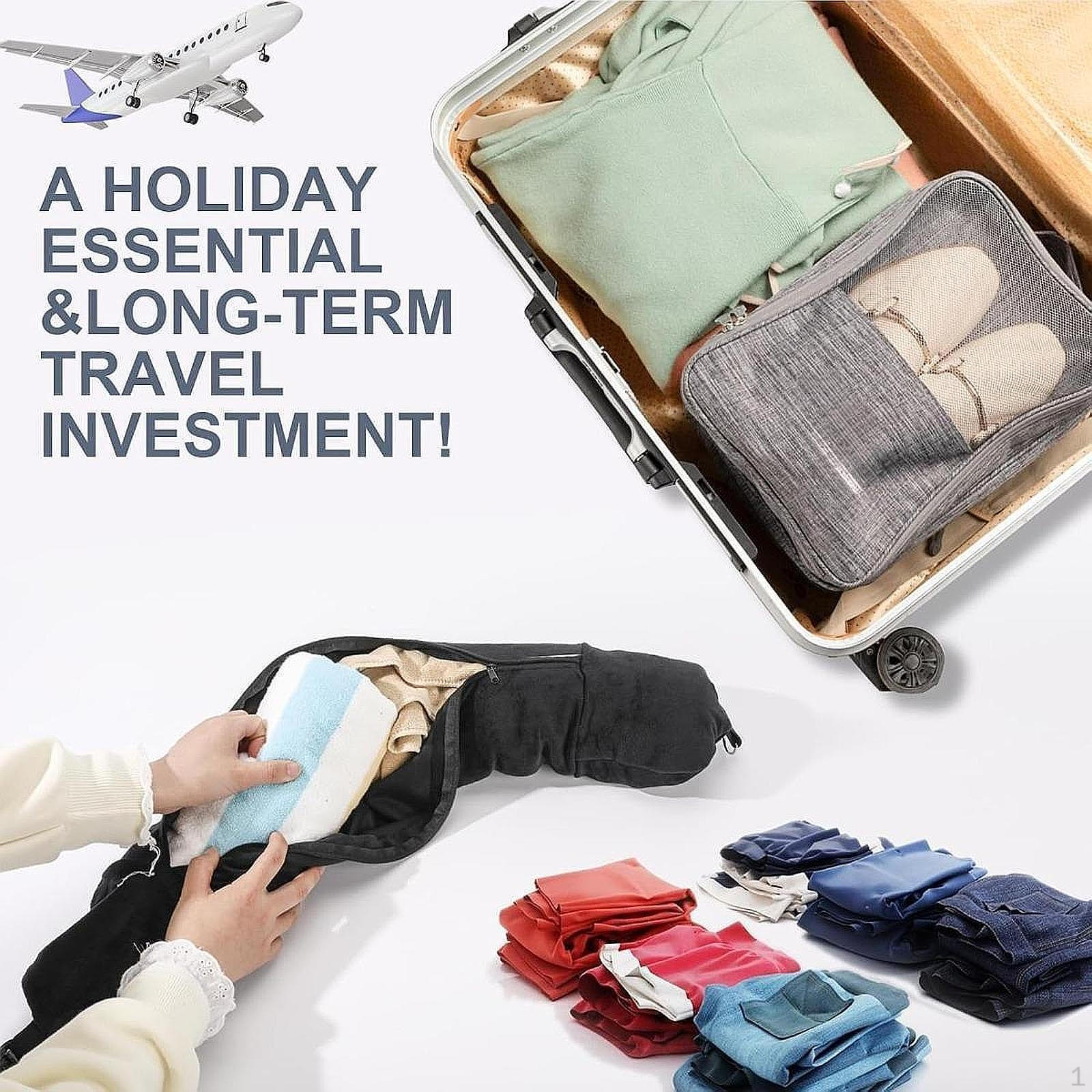 Чехол для подушки для путешествий, набиваемый одеждой, складной, U-образный, наволочка для багажа синий
Чехол для подушки для путешествий, набиваемый одеждой, складной, U-образный, наволочка для багажа синий