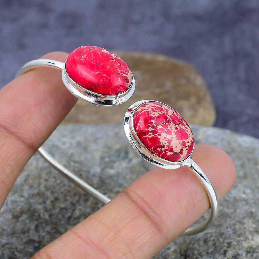 Sea Sadement Jasper Gemstone Handmade 925 Sterling Silver Bangle Регулируемый подарок для женщин
Sea Sadement Jasper Gemstone Handmade 925 Sterling Silver Bangle Регулируемый подарок для женщин