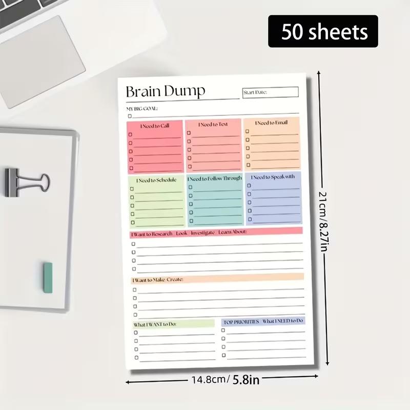 50/150 Sheets Undated Minimalist Journal Brain Dump Notebook A5 To-Do List & Task Manager For Project Planning Self-Organization
50/150 Sheets Undated Minimalist Journal Brain Dump Notebook A5 To-Do List & Task Manager For Project Planning Self-Organization