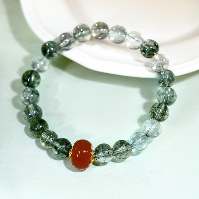 Optimized Green Ghost Red Agate Beaded Bracelet - Unique Small-sized Green Quartz Attraction Bracelet for People with Dark Hair
Optimized Green Ghost Red Agate Beaded Bracelet - Unique Small-sized Green Quartz Attraction Bracelet for People with Dark Hair