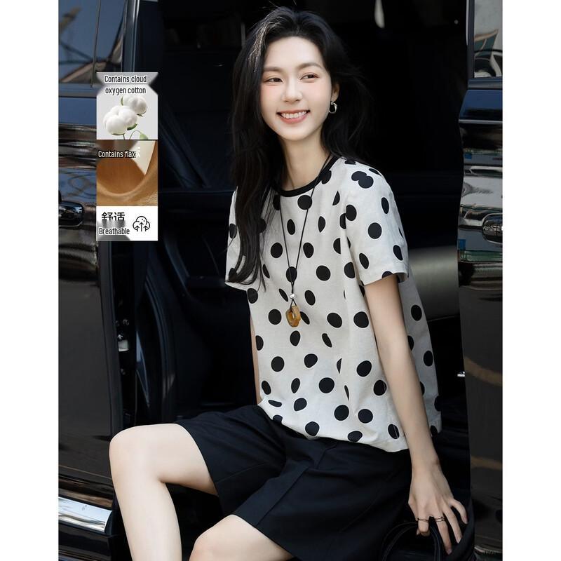 Women s Linen Blend Polka Dot T-Shirt M
Women s Linen Blend Polka Dot T-Shirt M