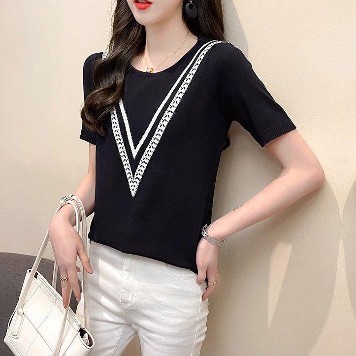 Summer Color Block Crew Neck Knitted Sweater Crop Top Casual Short Sleeve Top for Spring & Summer Women s Clothing One Size чорний
Summer Color Block Crew Neck Knitted Sweater Crop Top Casual Short Sleeve Top for Spring & Summer Women s Clothing One Size чорний