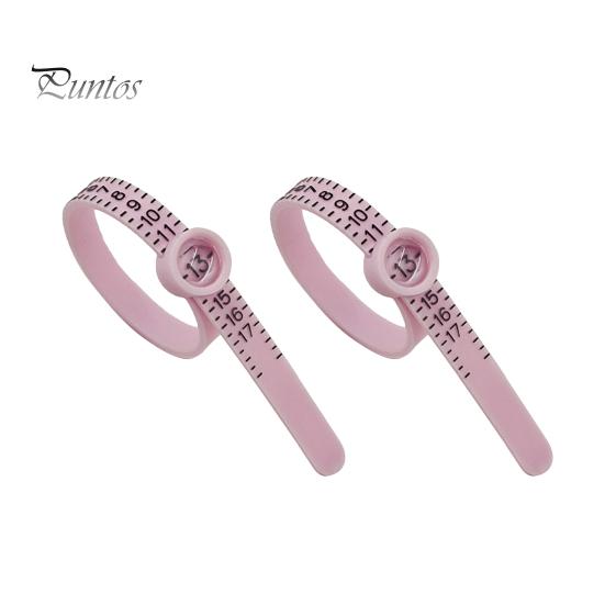 2 шт. измерителя размера кольца с увеличительным стеклом для удобного считывания точной шкалы 1-17 кольца измерительный пояс многоразовый размер пальца США ювелирные изделия размер 2pcs розовый