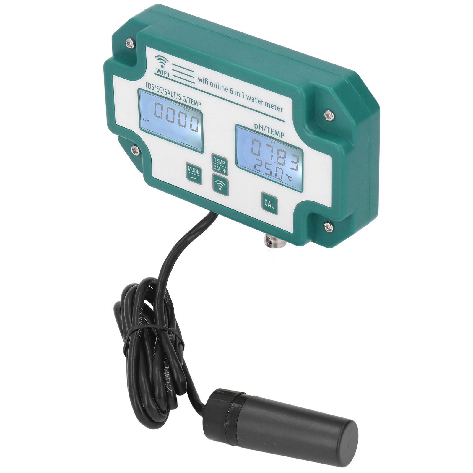 Измеритель качества воды, высокоточный, 6 в 1, PH, TDS, EC, SG, тестер температуры соли, подключение по WiFi, вода
Измеритель качества воды, высокоточный, 6 в 1, PH, TDS, EC, SG, тестер температуры соли, подключение по WiFi, вода